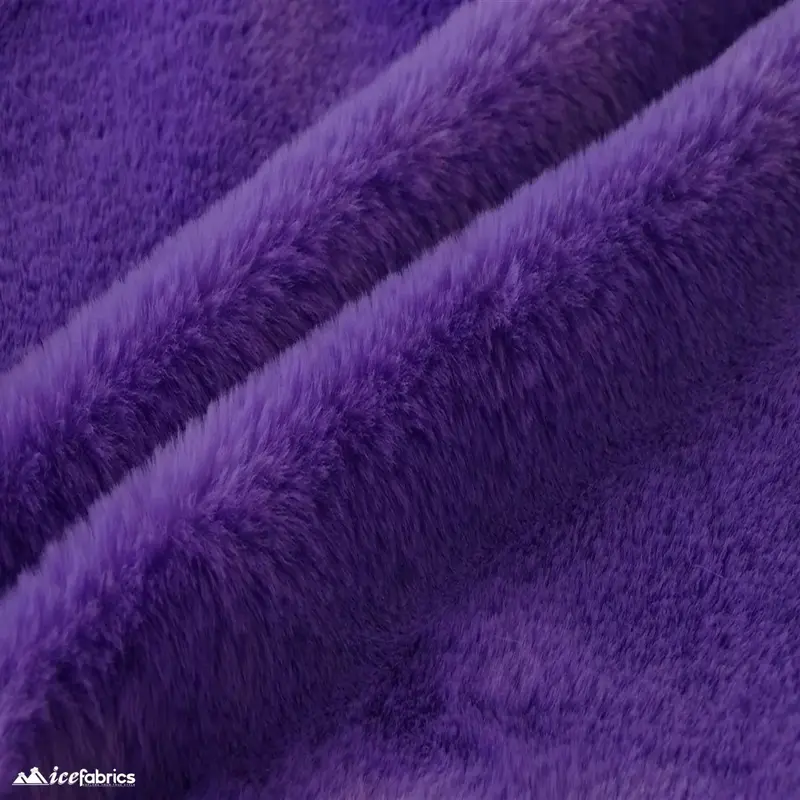 Rich Purple Minky Fabric With Dense Bunny-Inspired Faux Fur Pile 1
