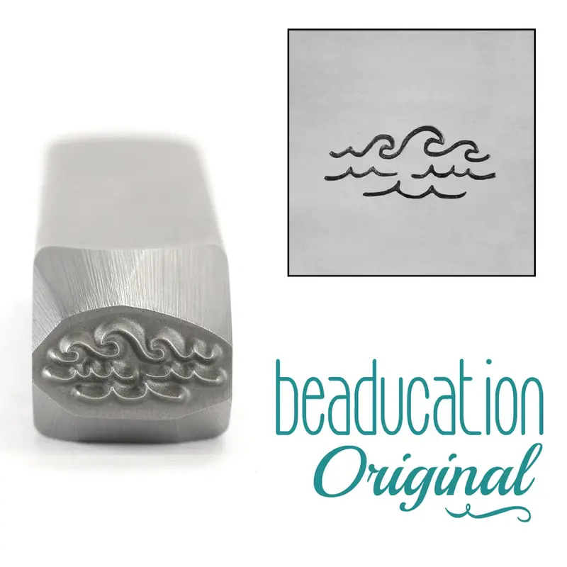 Right-Facing Ocean Wave Metal Stamp, 10.5Mm – Beaducation Original 1