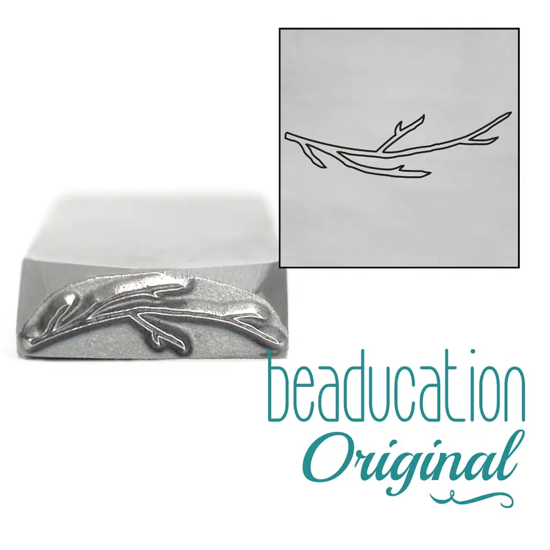 Right-Pointing Branch Or Stick Metal Stamp, 17Mm – Beaducation Original 1