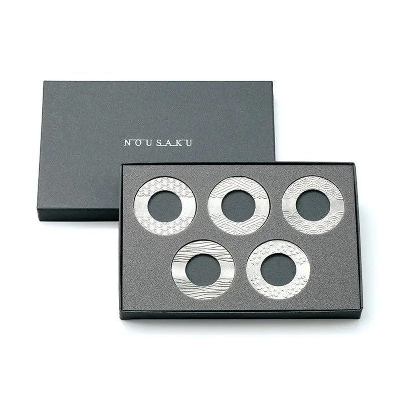 Rin Chopstick Rest Set – 5-Piece Artisan Cast Metal Design 1