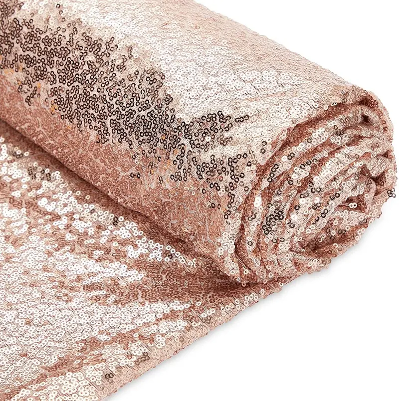 Rose Gold-On-Rose Gold Sequin Fabric – Monochromatic Shine 1