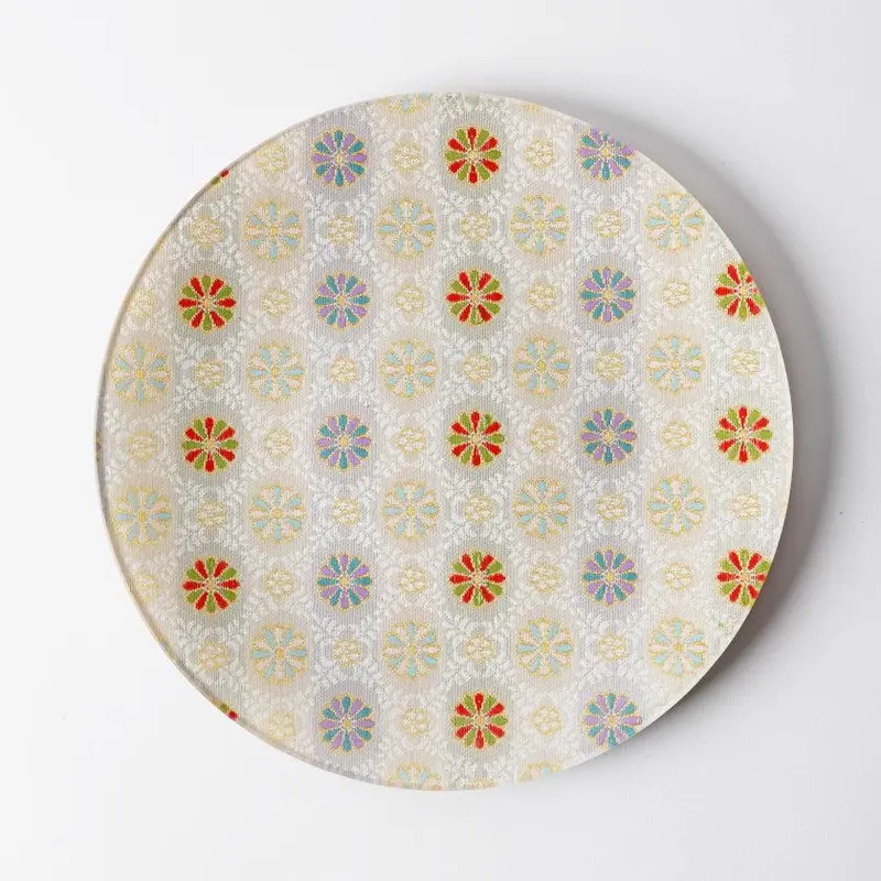 Round Chrysanthemum Pattern Plate – Nishijin Textile Tableware By Emura Shoten 1