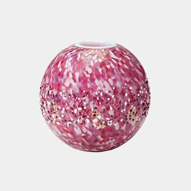 Round Floral Light Vase – Tsugaru Vidro Art Glass By Aderia 1