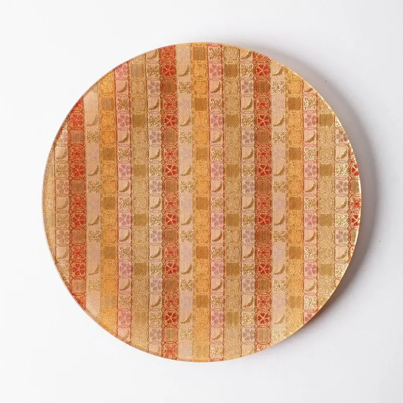 Round Kagetsu Pattern Plate – Nishijin Textile Artistry By Emura Shoten 1