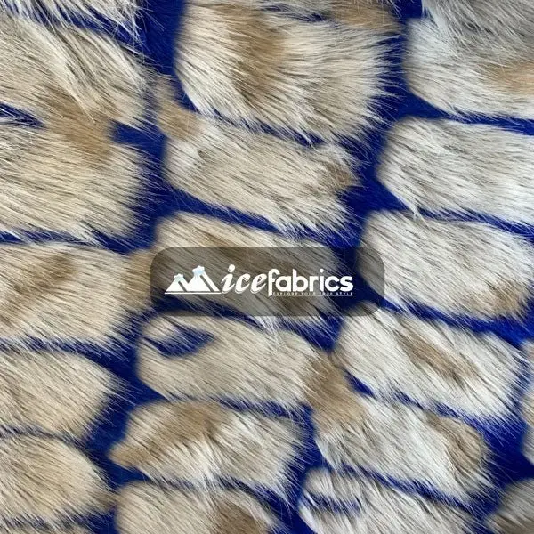 Royal Blue Long-Pile Faux Fur Fashion Fabric – Sold By The Yard 1