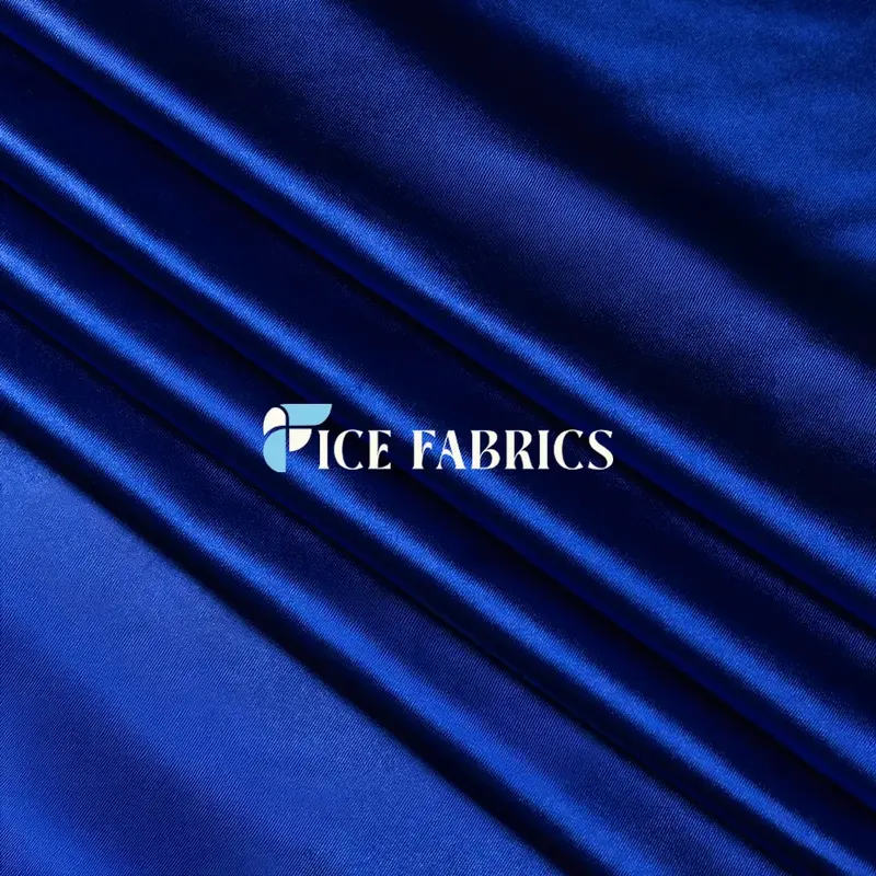 Royal Blue Stretch Satin Silk Fabric – Premium Elastic Satin Textile 1
