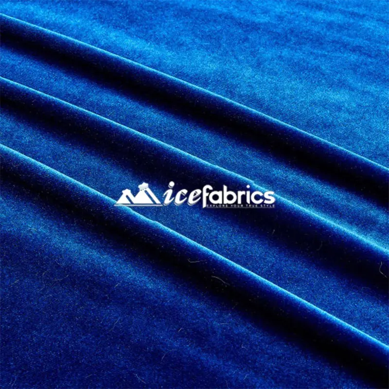 Royal Blue Stretch Velvet Upholstery Fabric – 20-Yard Roll For Statement Pieces 1