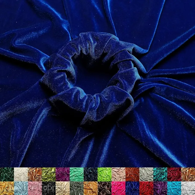 Royal Blue Stretch Velvet Upholstery Fabric – Luxe Smooth Texture 1