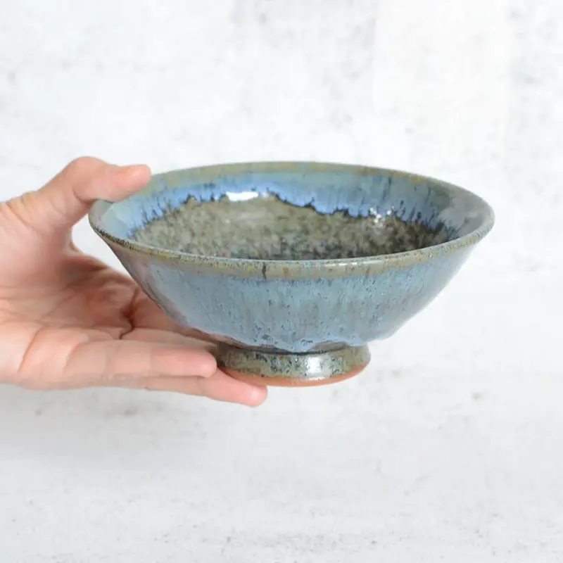 Ruri Karatsu Rice Bowl – Handcrafted Otani Ware By Umekado Gama 1
