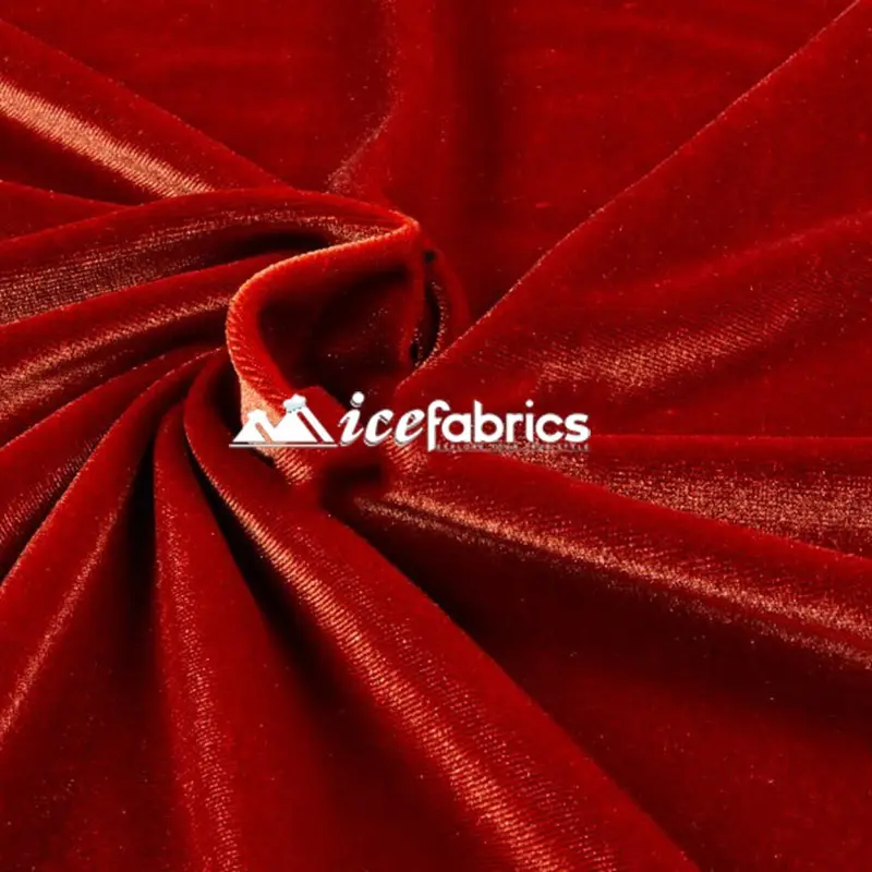 Rust Orange Stretch Velvet Upholstery Fabric – 20-Yard Bulk Roll 1