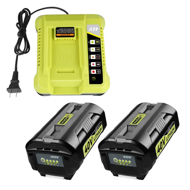 Ryobi 40V Replacement Battery Kit – 6.0Ah (2-Pack Or 4-Pack) With Op401 Fast Charger 1