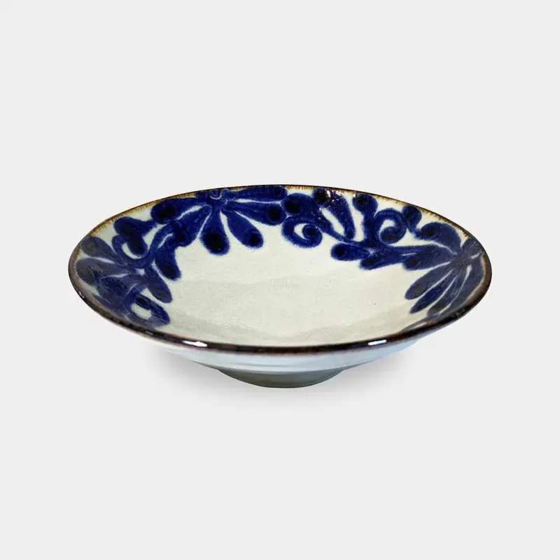 Ryukyu Ruri Karakusa Menbachi Bowl | Mino Ware | Marumo Kato Pottery 1