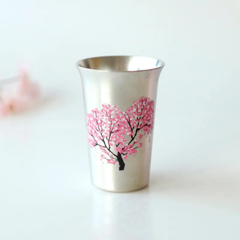 Sakura Copper-Tinned Tumbler – Limited-Edition Floral Design – Marumo Takagi 1