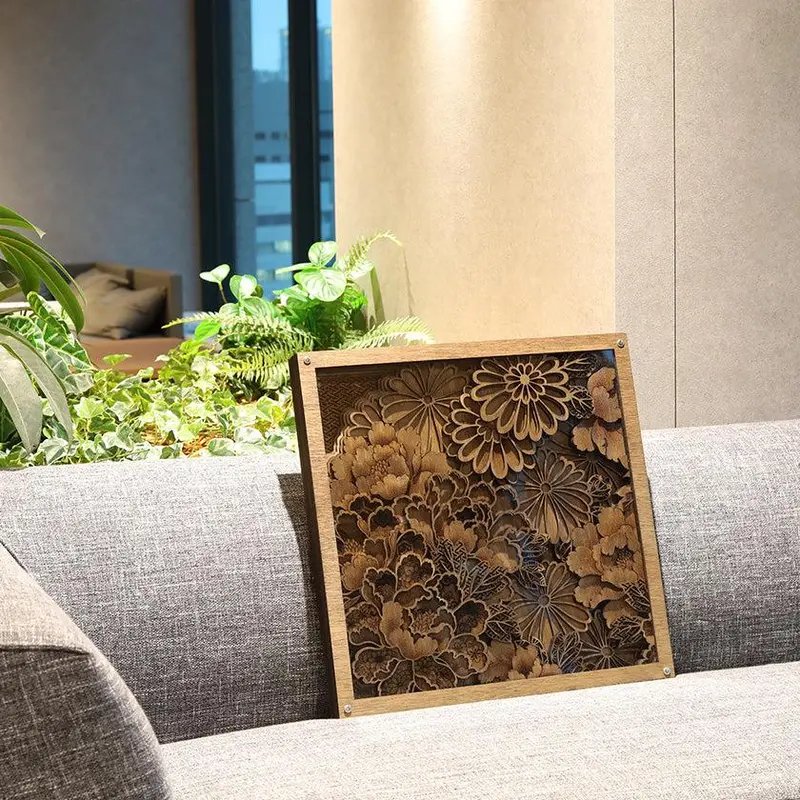 Sansai Studio Chrysanthemum Art Panel – Kyo-Yuzen Engraved Print 1