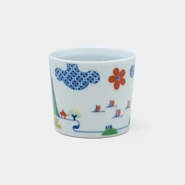 Sansui Landscape Mug – Elegant Imari-Arita Ceramic Drinking Cup By Zoa 1