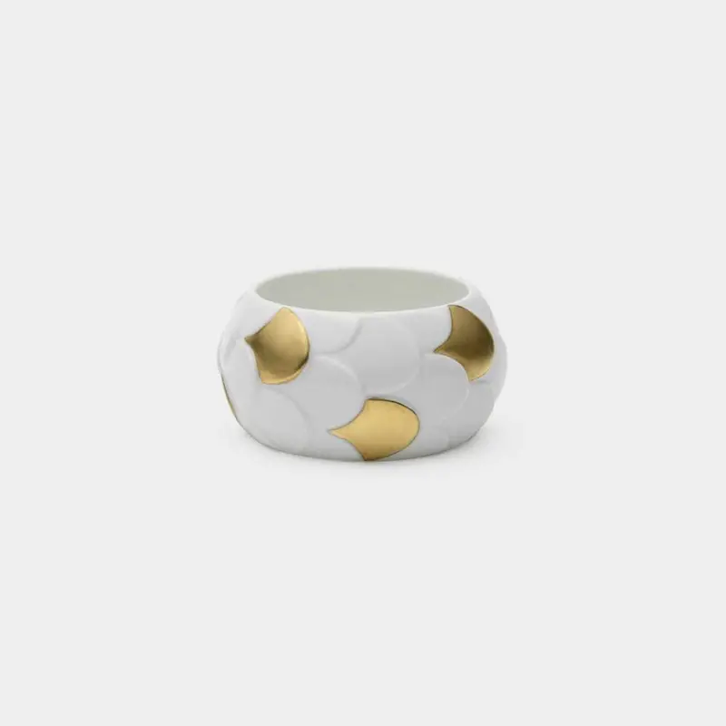 Saskia Diez Drake Cuff No. 1 With Gold Scale Texture | Luxe Jewelry Detail 1