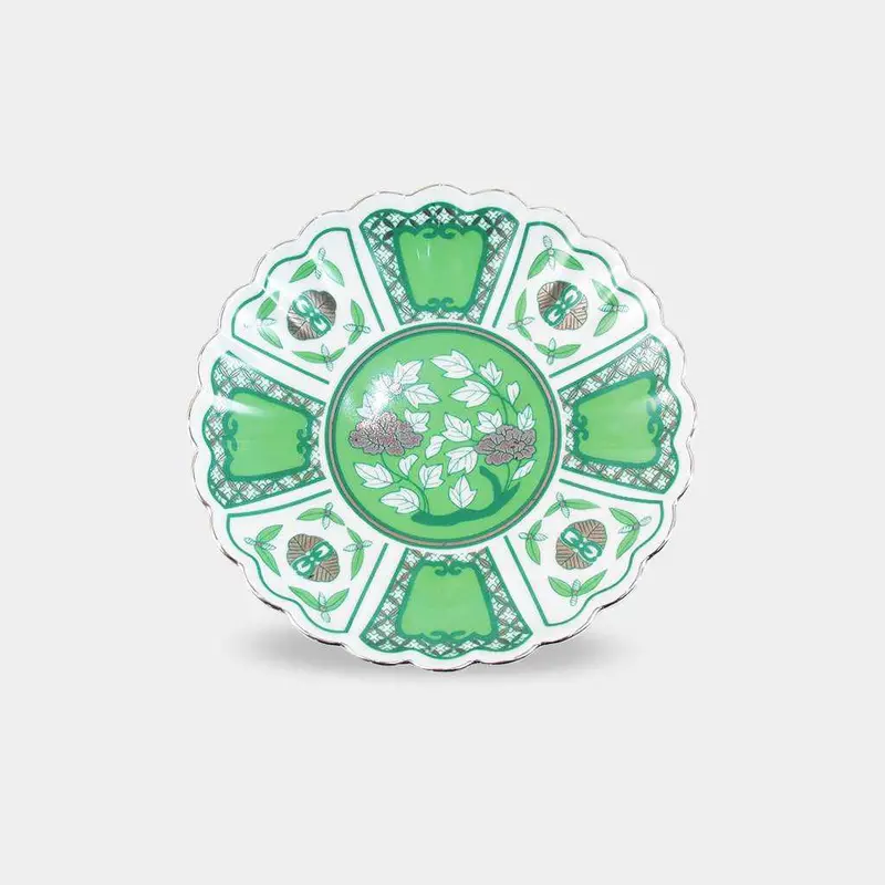 Satsuki 15Cm Ceramic Plate – Hayashikuro Kiln, Classic Imari-Arita Ware (Emerald) 1