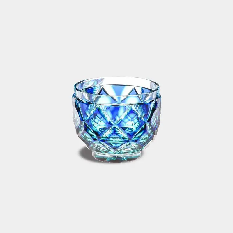 Satsuma Glass Ochoko Cup – Emerald Green & Lapis Lazuli Accents, Paulownia Box | Satuma Vidro 1