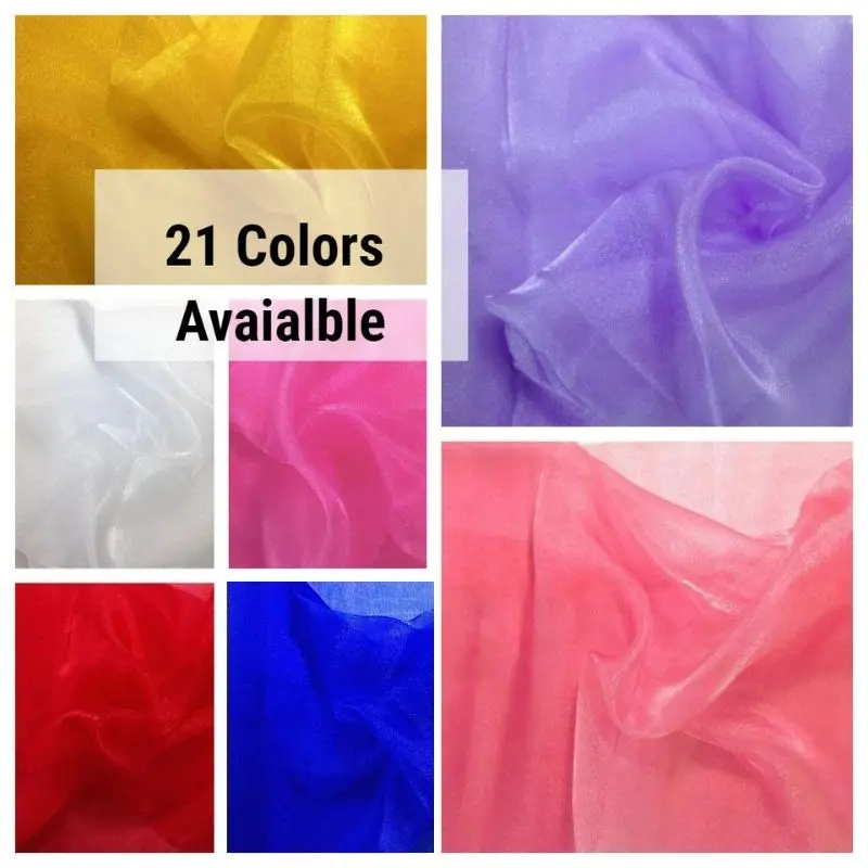 Sheer Crystal Organza Fabric By The Yard – Lightweight Wholesale Organza 1