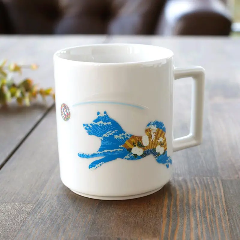 Shiba Inu Ceramic Mug – Mino-Yaki Stoneware By Marumo Takagi | Rotating Colors & Patterns 1