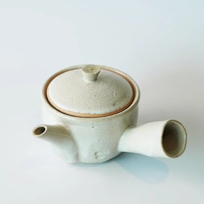 Shigaraki Ware Japanese White Tea Pot 1