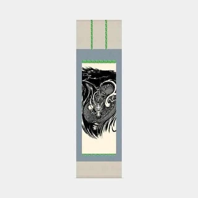 Shinobu Dragon Mini Hanging Scroll – Japanese Ink Painting On Traditional Wall Scroll (Kakemono) 1
