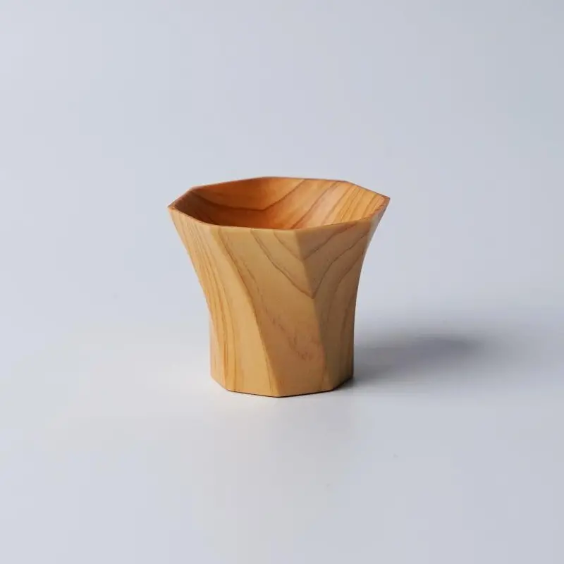 Single Octagonal Ochoko Sake Cup – Traditional Wooden Craft | Kino-Sachi 1