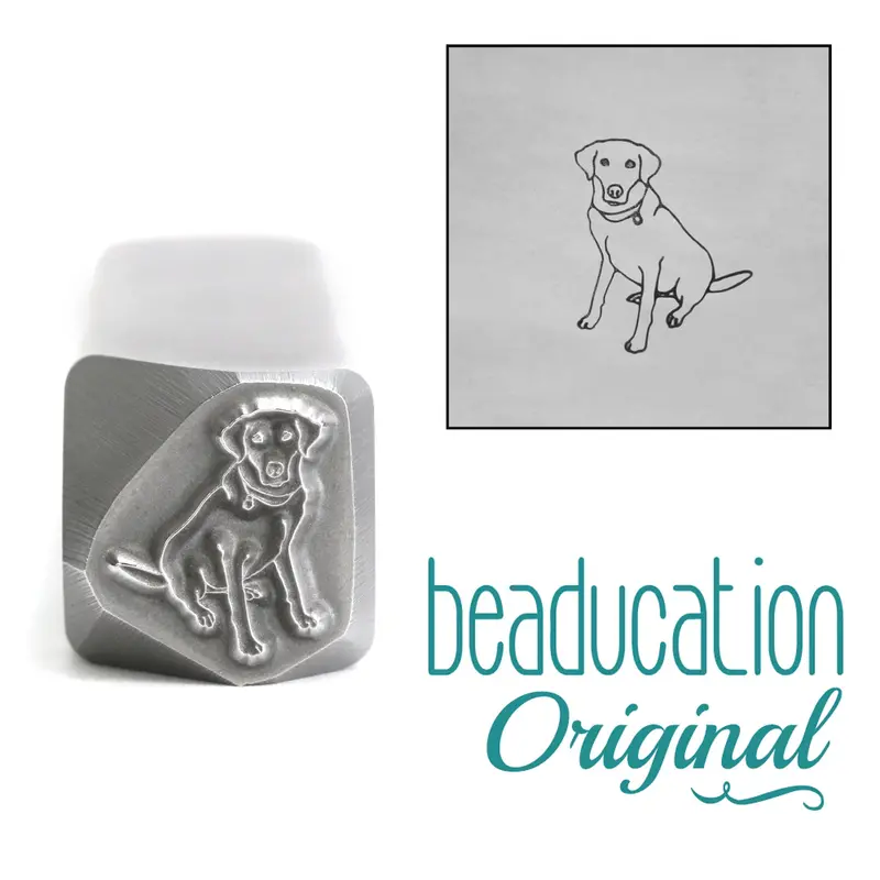 Sitting Labrador Retriever Metal Stamp – Beaducation Original 1