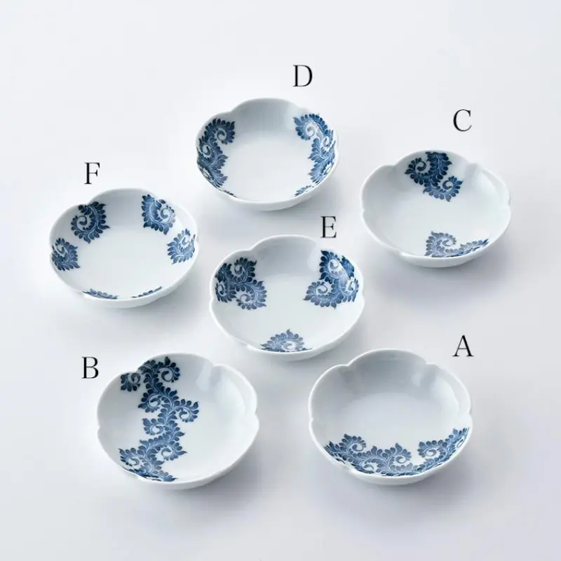 Six-Piece Mikawachi Ware Appetizer Plate Set – Yokarakusa Design 1