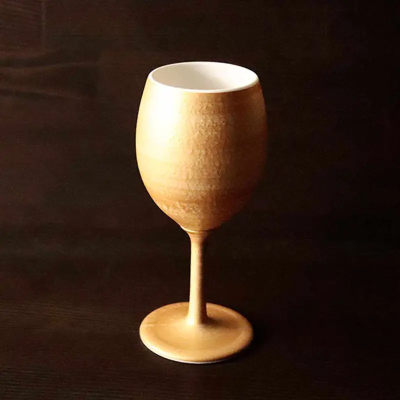Slender Gold Wine Glass – Porcelain Mino Ware By Marumo Takagi 1