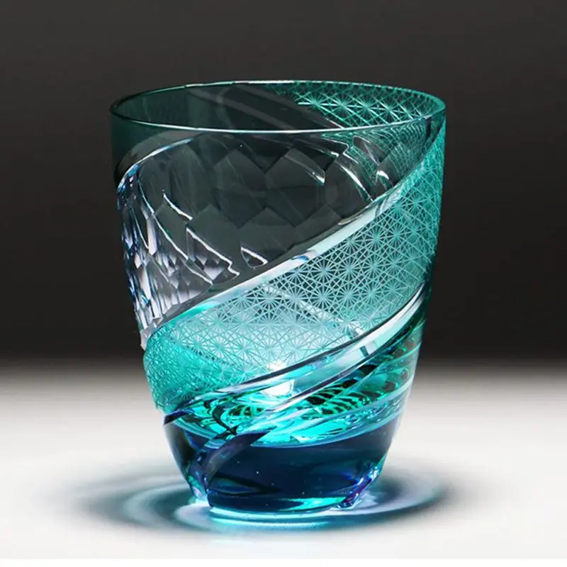 Small Glass Hou Ei — Exquisitely Cut Kiriko Glass With Traditional Motif 1