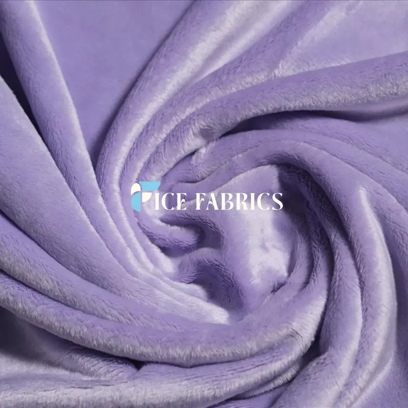 Soft Lilac Solid Minky Fabric With Faux Fur Comfort | Nivarasoft 1