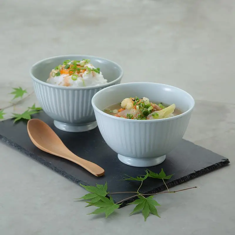 Softly Flower Bowl Set – Handcrafted Hasami Ware Pair 1