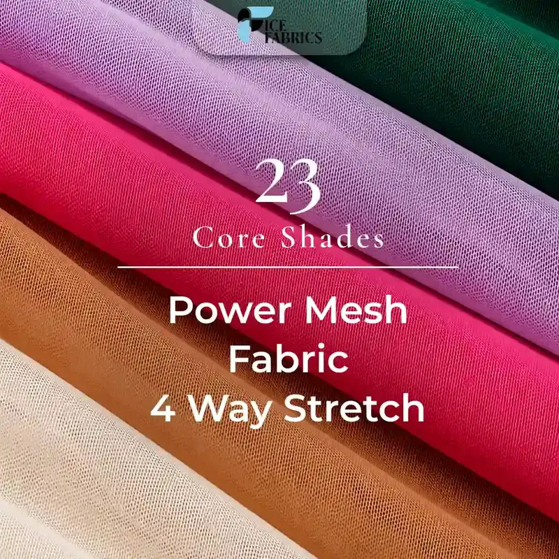Solid-Color Nylon-Spandex Power Mesh Fabric With 4-Way Stretch 1