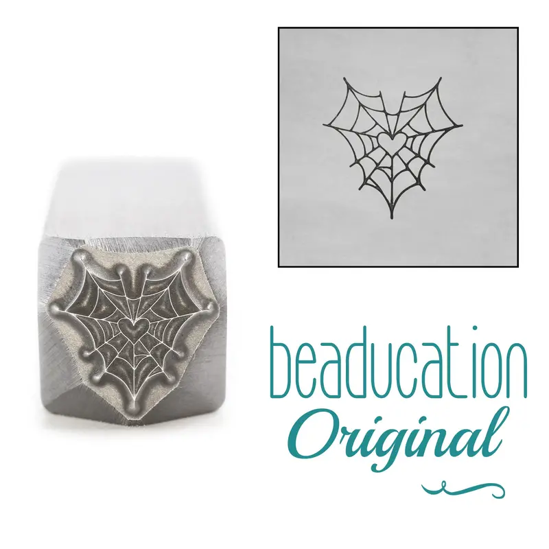 Spiderweb Heart Metal Stamp – 10Mm Gothic-Romantic Jewelry Design By Beaducation 1