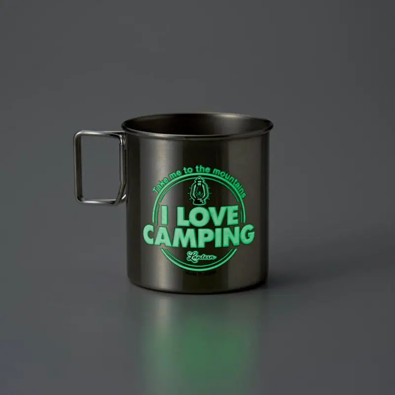 Stainless Steel 'I Love Camping' Mug | Lustrous Logo Design | Marumo Takagi 1