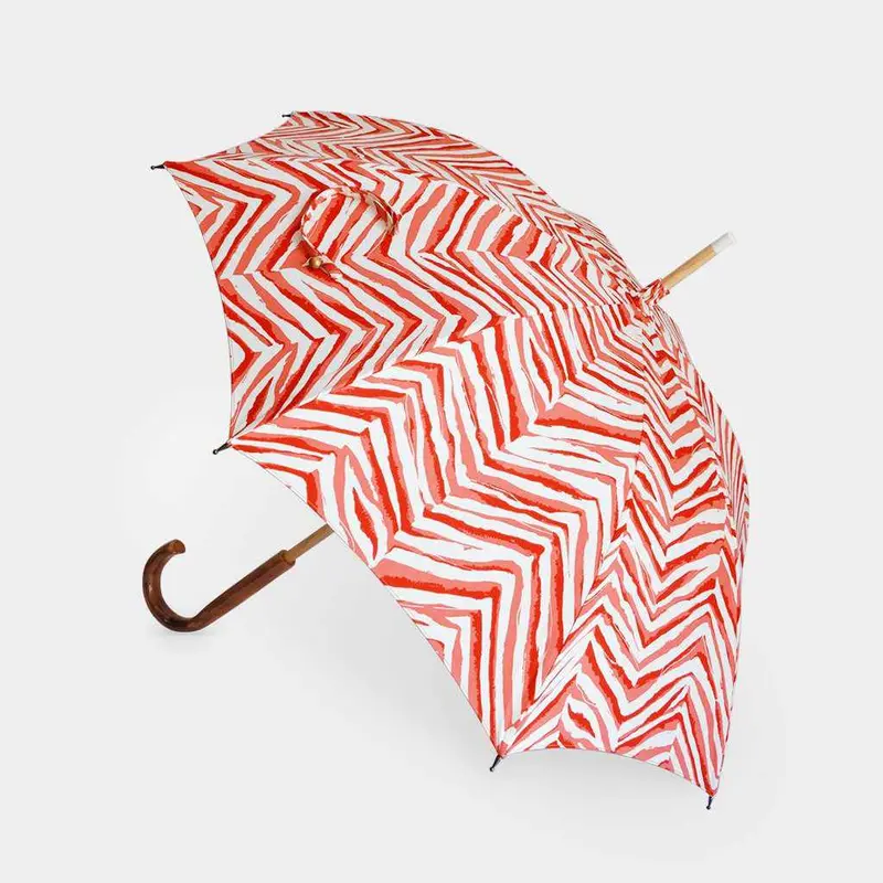 Star-Printed Pink Parasol – Hand-Printed Sun Umbrella 1