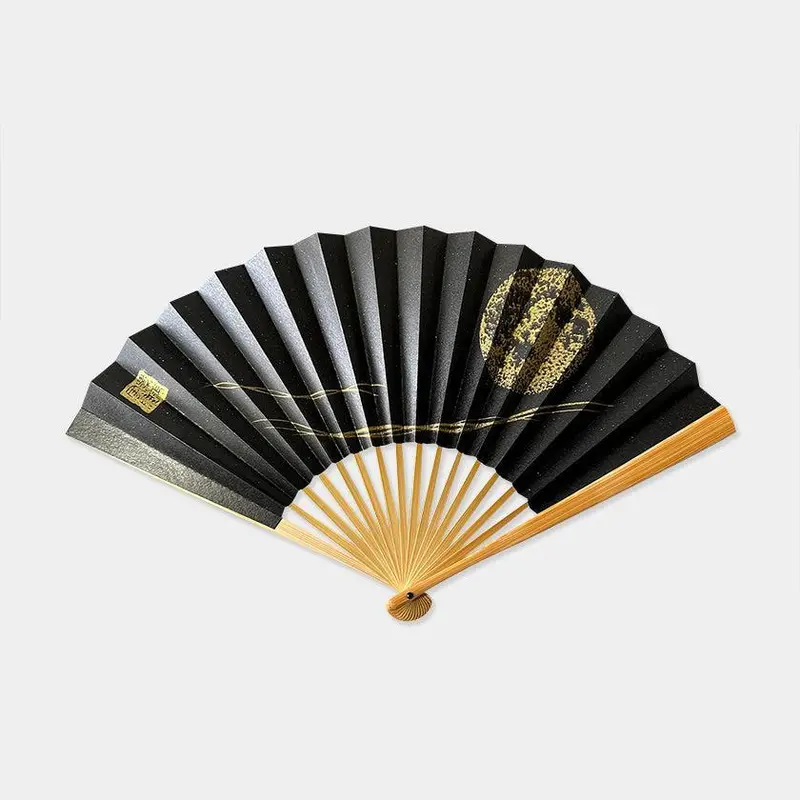 Starry Sky Full Moon Hand Fan – Illustrated Karakami Paper Fan By Ekeibi Fugetsu 1
