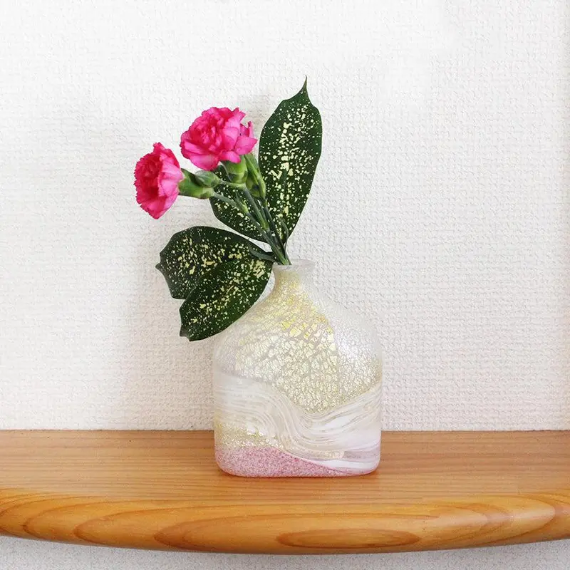 Sun Glass Studio Vase – Kunpu Pink Edition, Kyoto-Made Art Glass 1