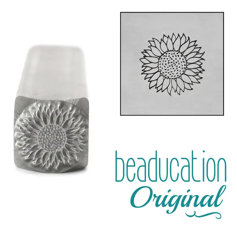 Sunflower Outline Metal Stamp, 8.2Mm – Beaducation Original 1