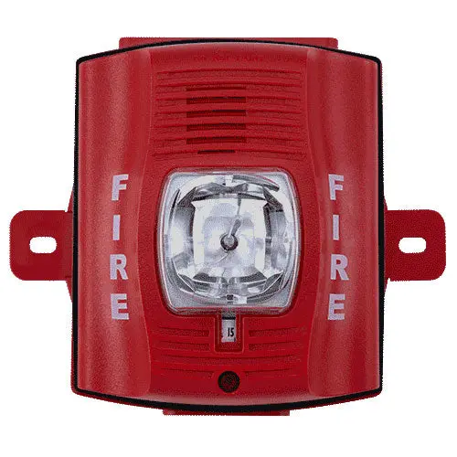 System Sensor P2Rk Wall-Mount Outdoor Horn-Strobe With Red Back Box 1