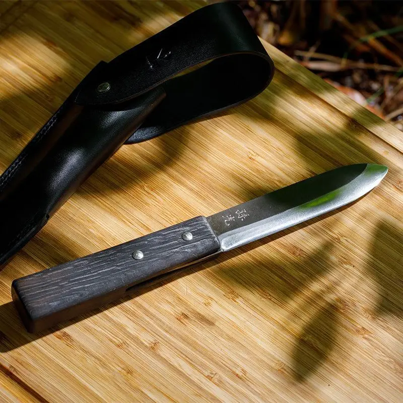 Tafu 135 Mm Chef’S Knife With Leather Sheath & Honing Rod | Nokaji Blades × Fukube Kaji 1