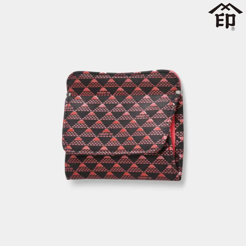 Takane Leather Wallet (Crimson) – Artisan Inden-Lacquered Deerskin | Inden-Ya 1