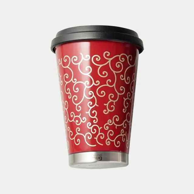 Takumiichi Red Arabesque Thermos – Decorative Echizen Lacquer Travel Mug 1