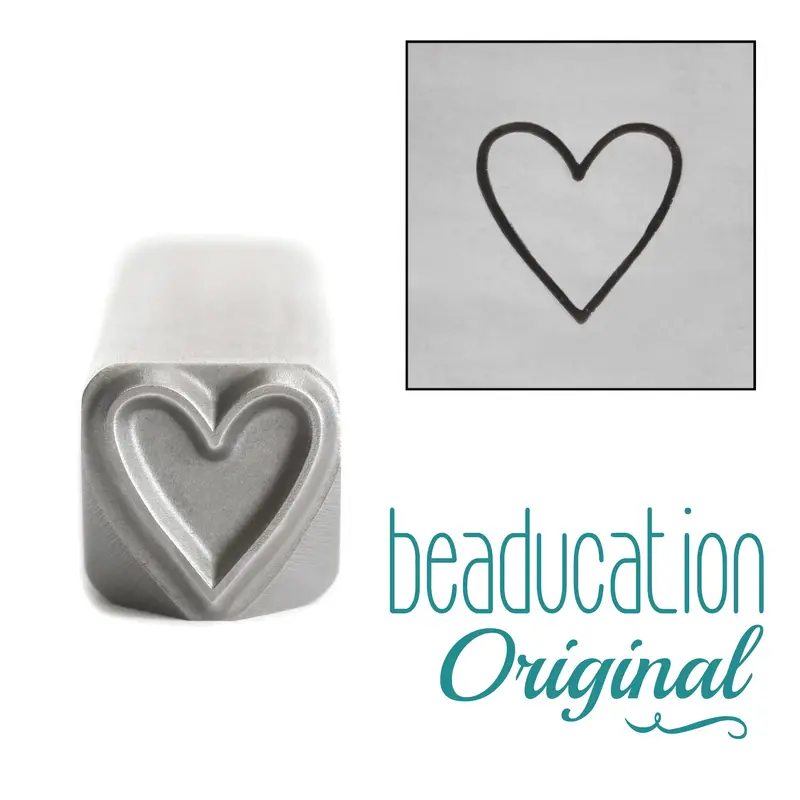 Tall Narrow Heart Metal Stamp, 8.3Mm – Beaducation Original 1
