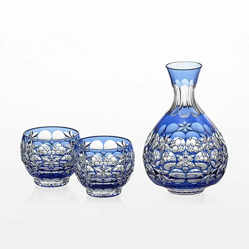 Tama Mai Sake Set – Artisan-Crafted By Hideaki Shinozaki, Edo Kiriko Kagami Crystal 1