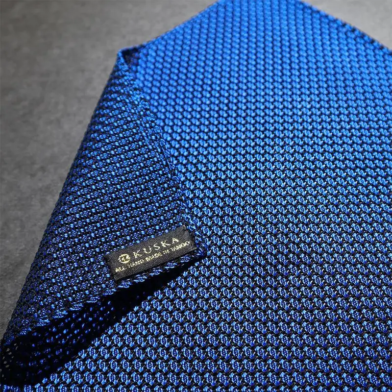 Tango Blue Garza Pocket Square | Artisanal Handwoven Silk By Kuska 1