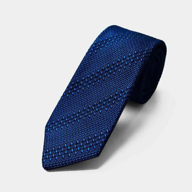 Tango Blue Tango Jacquard Necktie | Kuska Handwoven Luxury Tie 1