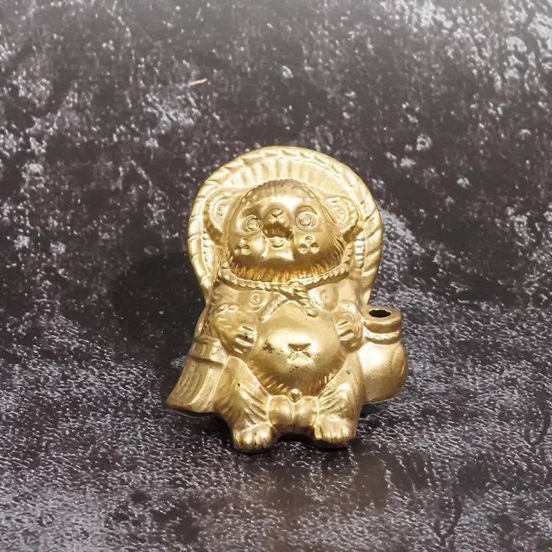 Tanutanu Gold-Embellished Male Raccoon Figurine | Authentic Shigaraki Ceramics 1