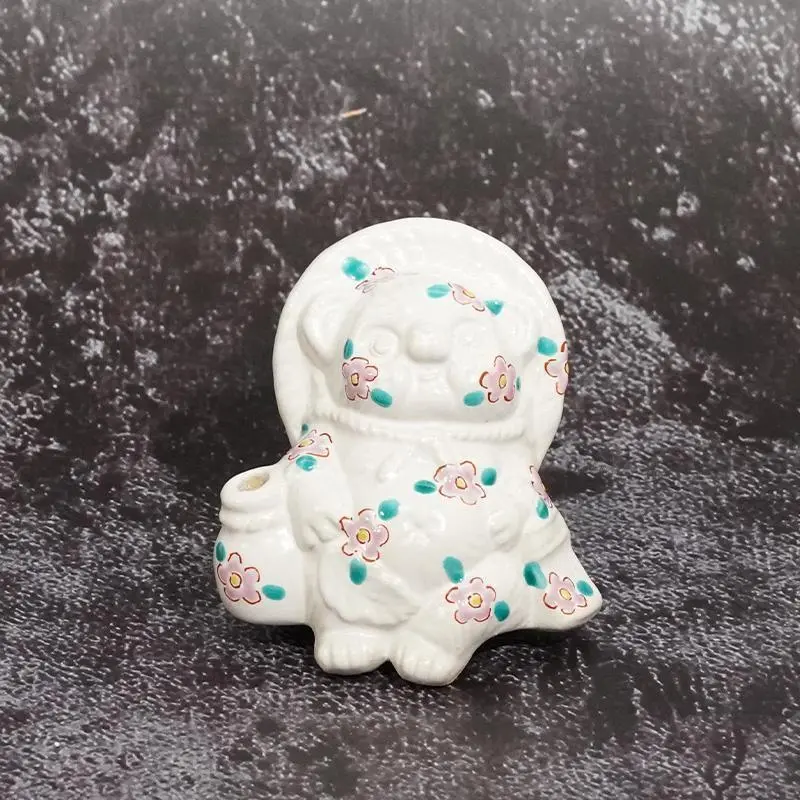 Tanutanu Pink Floral Raccoon Figurine – Feminine Design | Shigaraki Ware 1